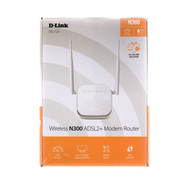 مودم + ADSL2 بی سیم N300 دی-لینک مدل DSL-124 New