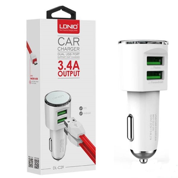 شارژر فندکی Ldnio DL-C29 3.4A 17W